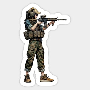 Tactical Girl Sticker